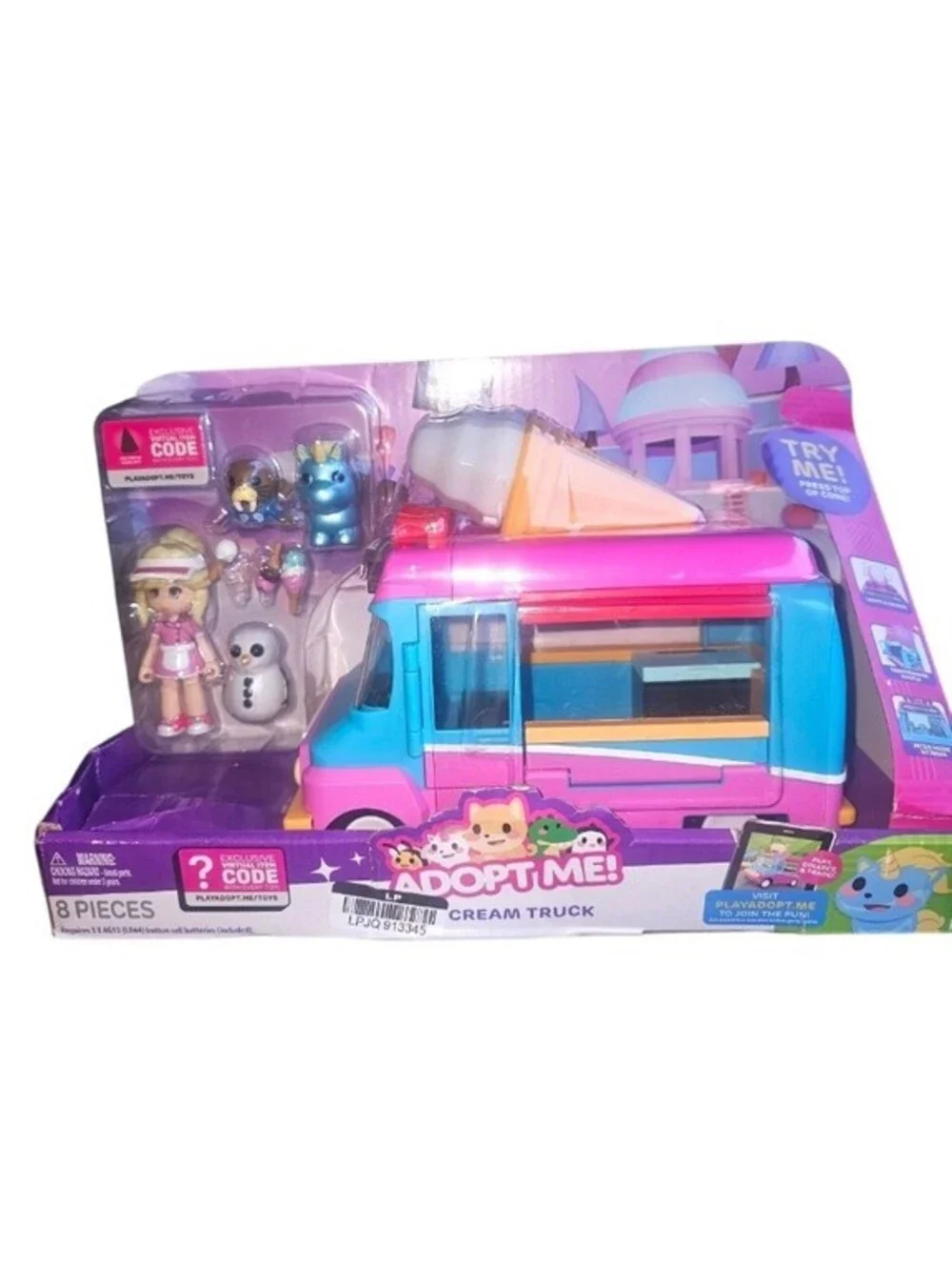 Adopt Me! Ice Cream Truck Playset - Transforming Vehicle W/ Lights & Sounds NEW